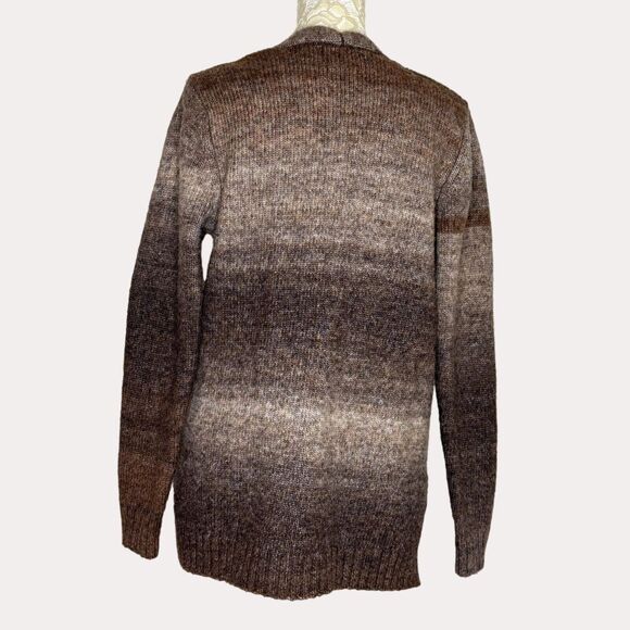 Retrology Open Front Cardigan Sweater Hombre Patch Pocket Tan S - Picture 3 of 5